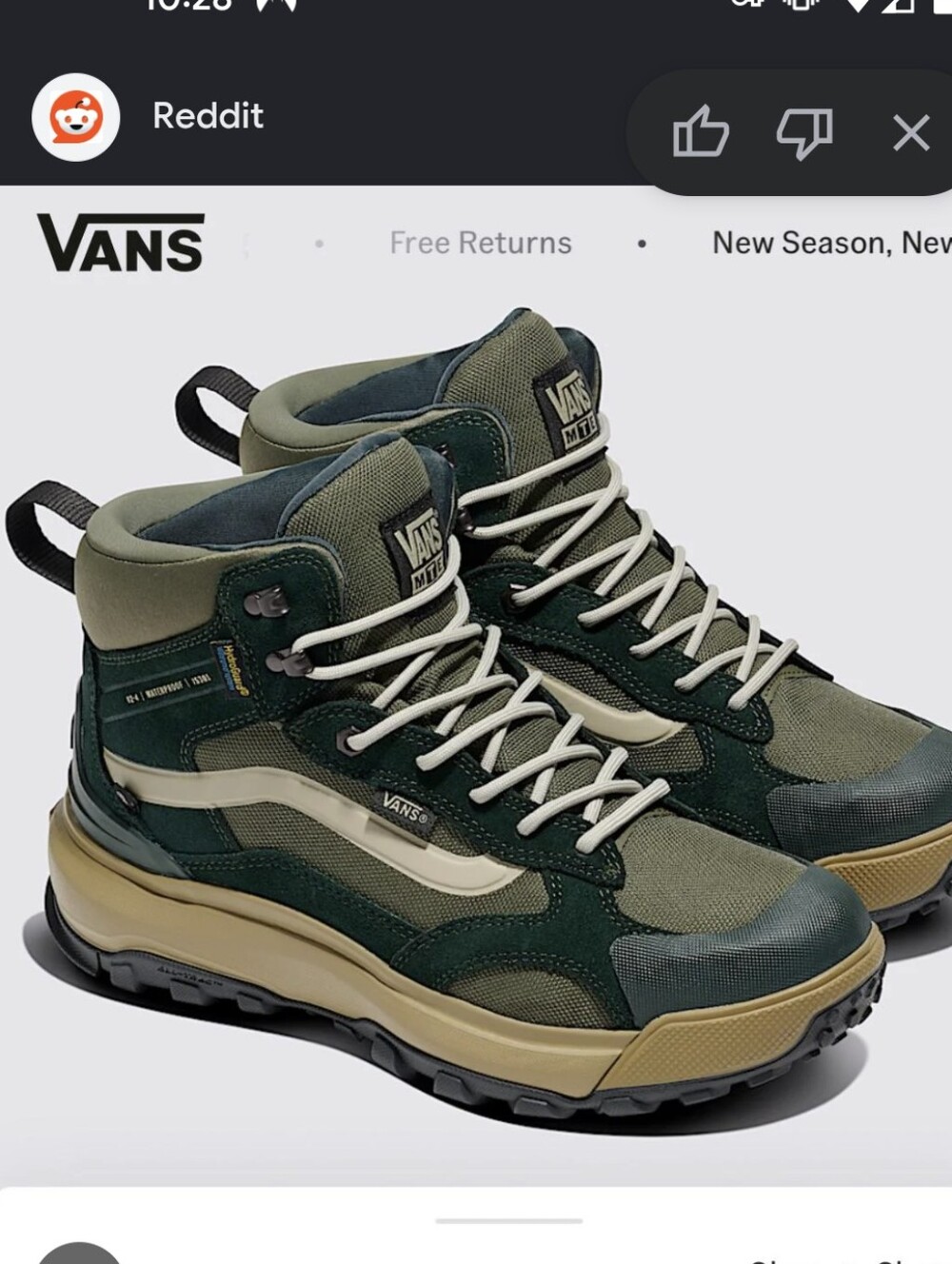 New With Tags (No Box) Vans MTE Crestline Waterproof Hiking Shoe